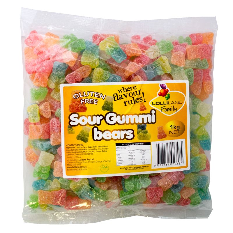 Sour Gummy Bears - 1kg