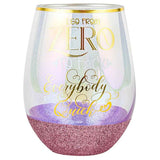 Load image into Gallery viewer, I Go From Zero To.. Glittery Stemless Wine Glass - 600ml
