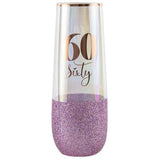 Load image into Gallery viewer, 60 Thirty Glittery Colour Stemless Champagne Glass - 180ml
