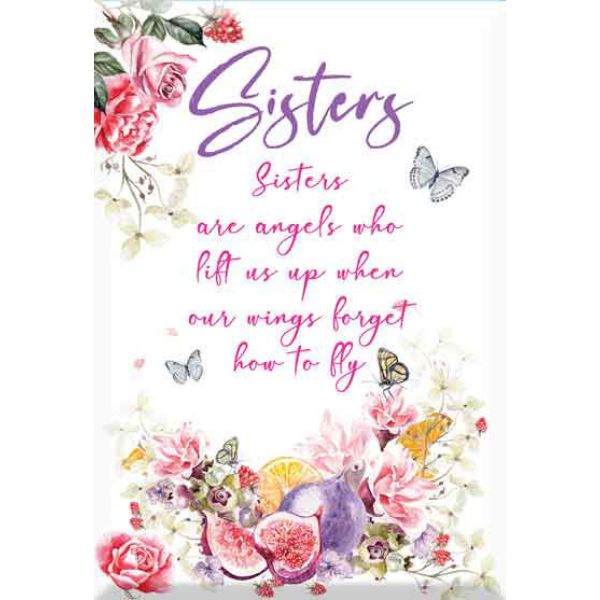 Sisters Glass Plaque - 13cm x 9cm