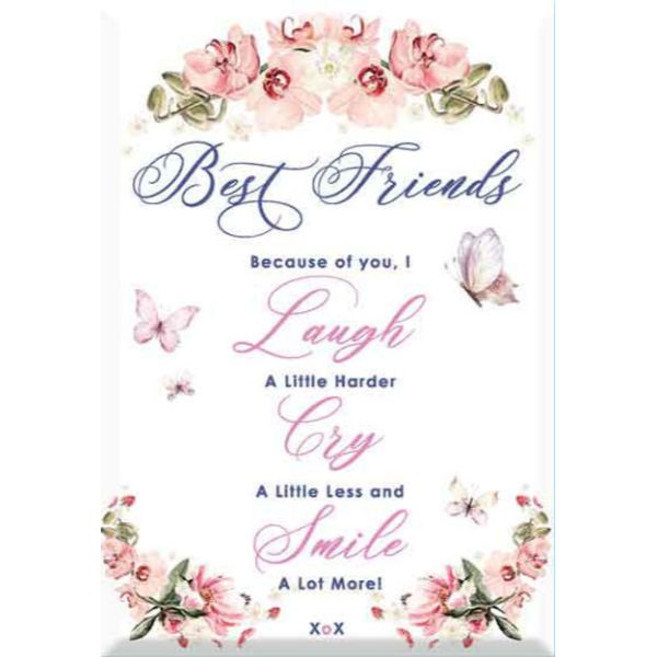 Best Friends Glass Plaque - 13cm x 9cm