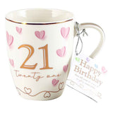 Load image into Gallery viewer, Sweet 21st Happy Birthday Heart Mug - 360ml
