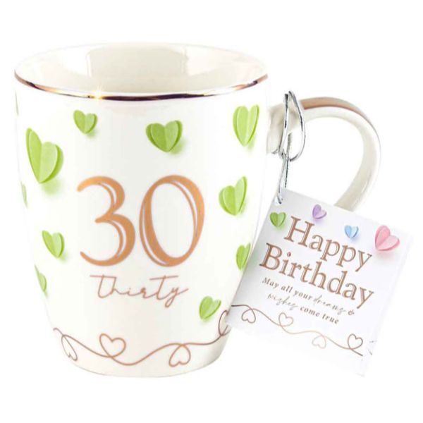 Sweet 30th Happy Birthday Heart Mug - 360ml