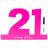 Load image into Gallery viewer, Pink 21 Happy Birthday Neon Signature Block
