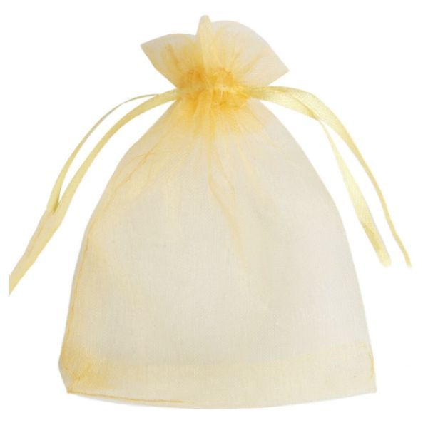 10 Pack Light Gold Organza Bag - 10cm x 14cm