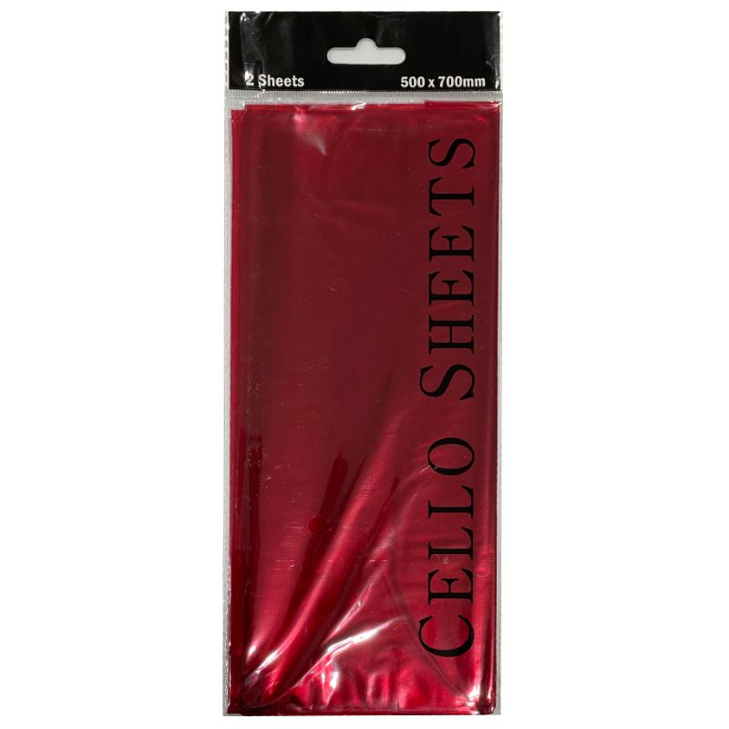 2 Pack Red Cello Bag - 50cm x 70cm