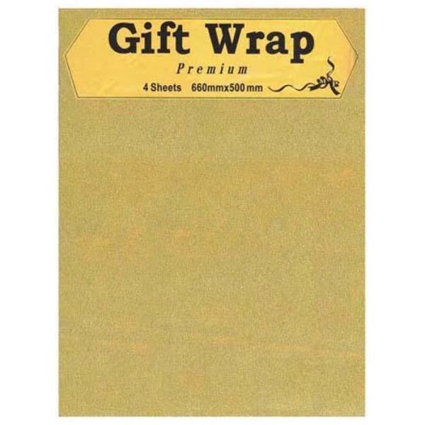 4 Sheets Gold Premium Tissue Gift Wrap - 6.6cm x 50cm