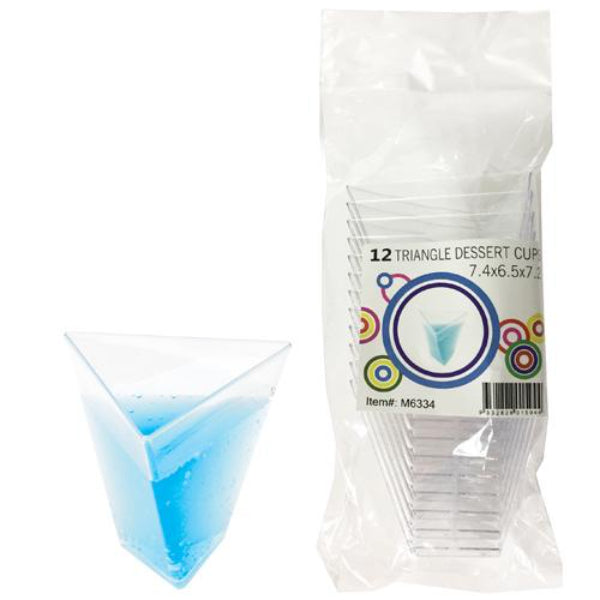 12 Pack Triangle Dessert Cups - 7.4cm x 6.5cm x 7.3cm