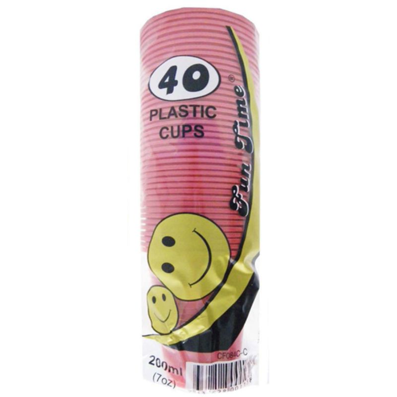 40 Pack Red Disposable Plastic Cups - 20ml
