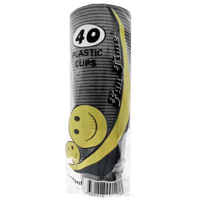 40 Pack Black Disposable Plastic Cups - 20ml