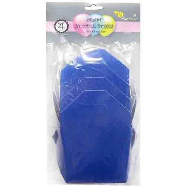 4 Pack Royal Blue Paper Noodle Box - 9.5cm x 7.5cm x 8.7cm