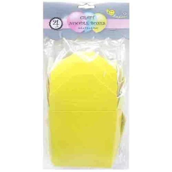 4 Pack Yellow Paper Noodle Box - 9.5cm x 7.5cm x 8.7cm