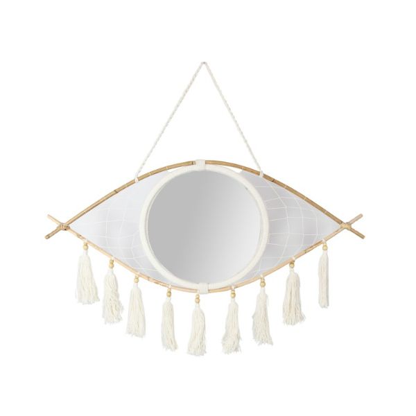 Macrame Mirror With Evil Eye Protector Design Decor Hanger - 80cm x 75cm