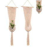 Load image into Gallery viewer, Cream Macrame Pot Holder with Bowl - 127cm