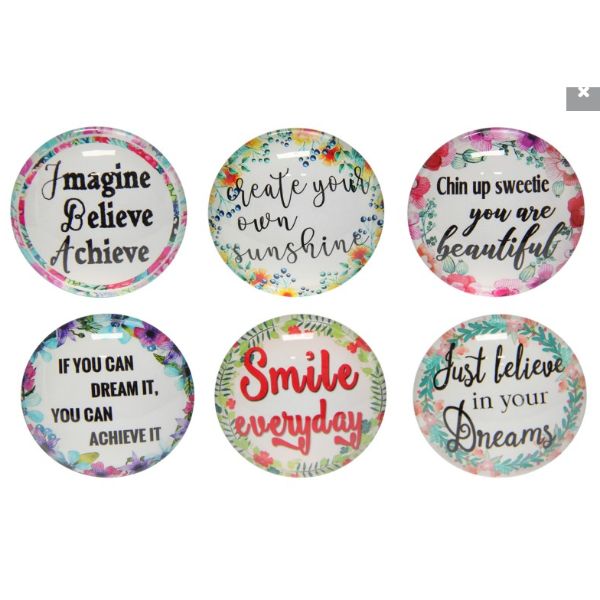 Round Glass Inspired Magnets - 5cm