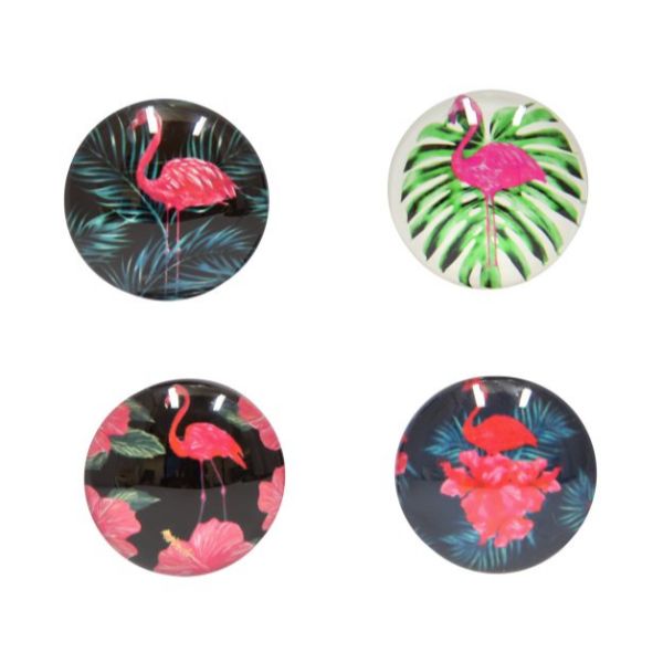Glass Flamingo Magnet - 5cm