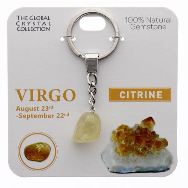 Citrine Virgo Gem Keyring