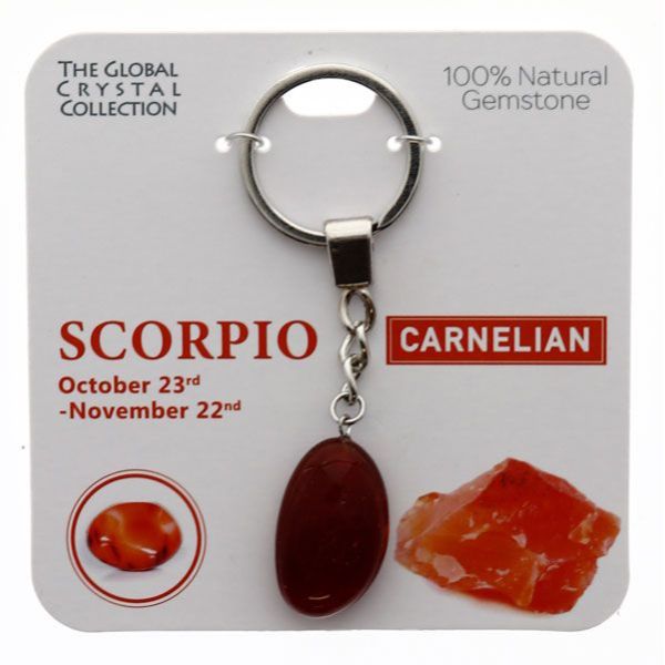 Carnelian Scorpio Gem Keyring