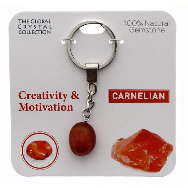 Carnelian Creativity Gem Keyring