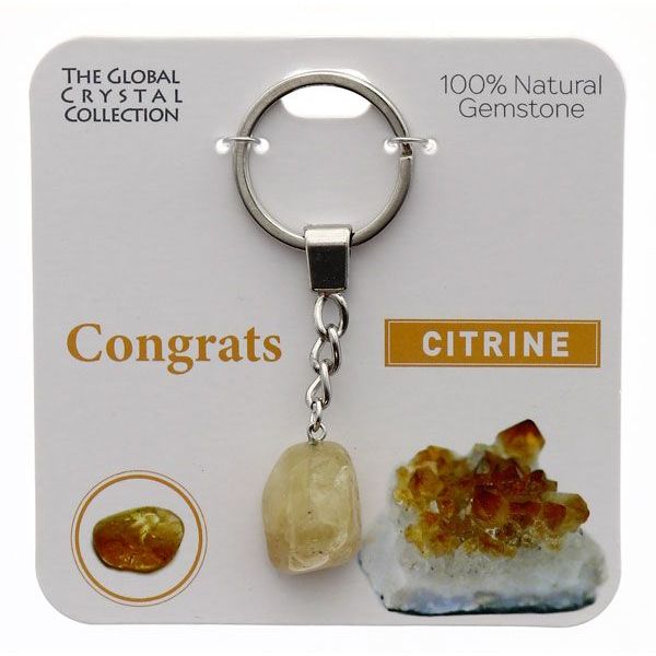 Citrine Congrats Gem Keyring