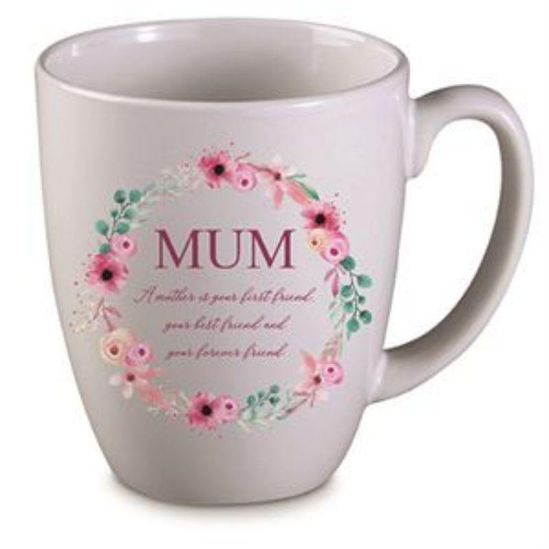 Floral Wreath Mum Mug - 355ml - The Base Warehouse