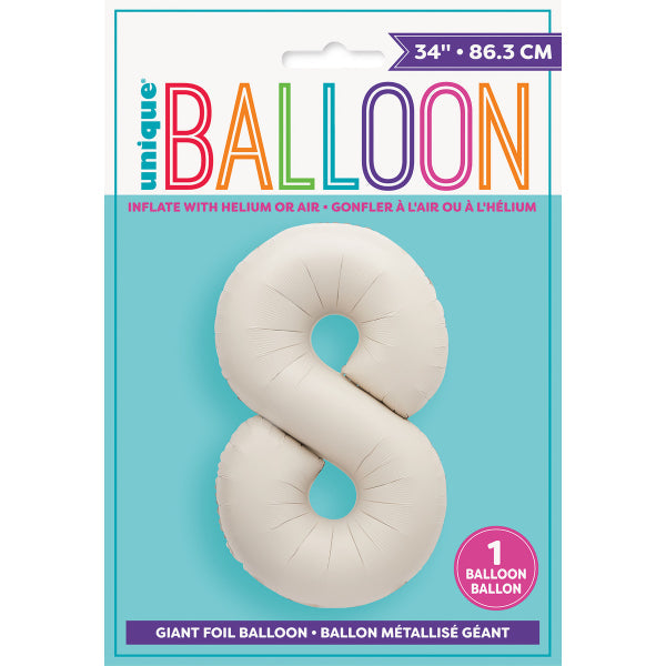 Matte Nude 8 Numeral Foil Balloon - 86cm