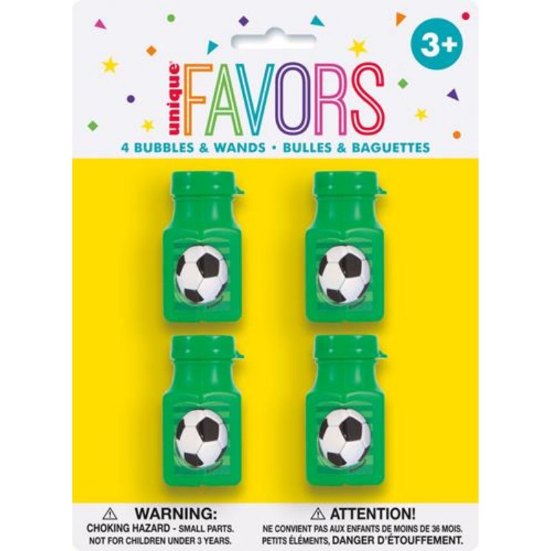 4 Pack 3D Soccer Bubble Bottles