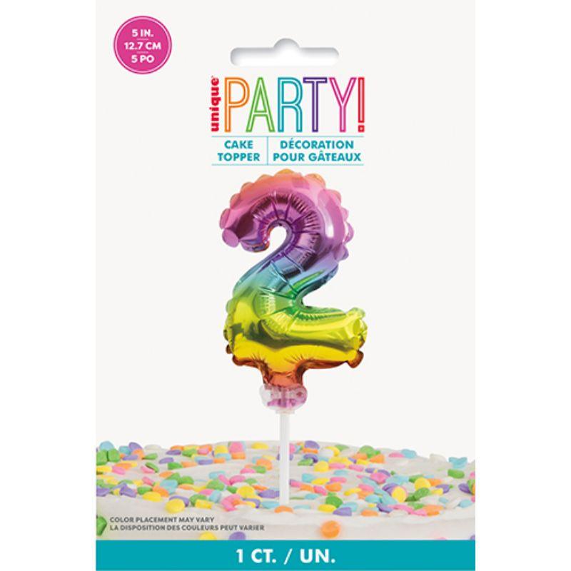 Rainbow Foil Balloon Cake Topper #2 - 12.7cm