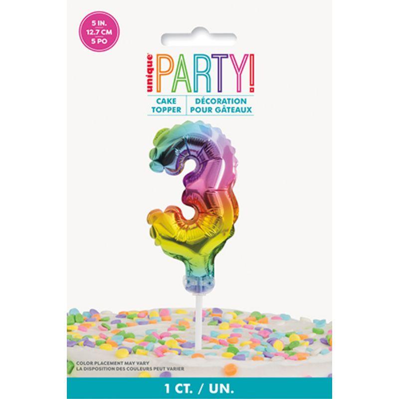 Rainbow Foil Balloon Cake Topper #3 - 12.7cm