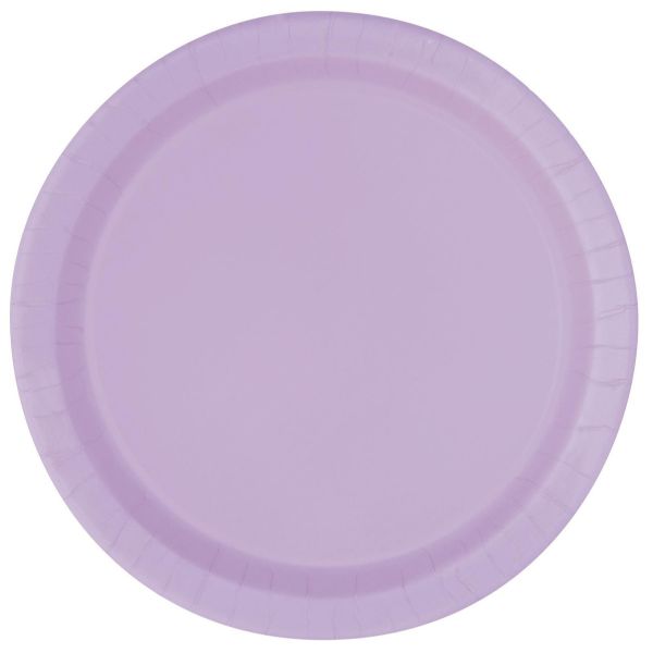 16 Pack Lavender Paper Plates - 23cm