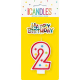 Load image into Gallery viewer, Numeral Candle With Happy Birthday Cake Topper - 2