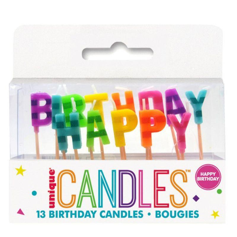 Rainbow Happy Birthday Pick Candles