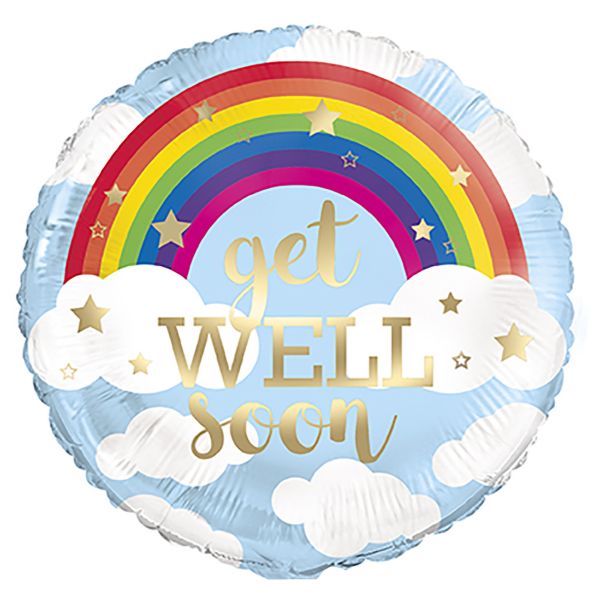Rainbow Get Well Soon Foil Balloon - 45cm