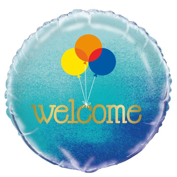Blue Ombre Welcome Foil Balloon - 45cm