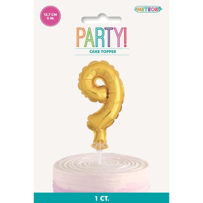 Gold Foil Balloon Cake Topper #9 - 12.7cm