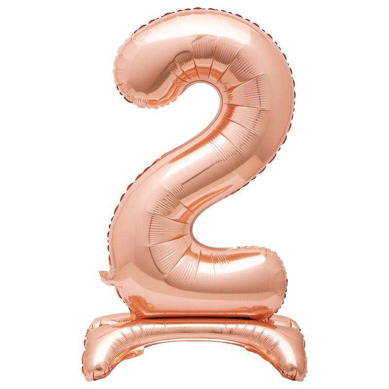Giant Standing Rose Gold Numeral 2 Foil Balloon - 76.2cm