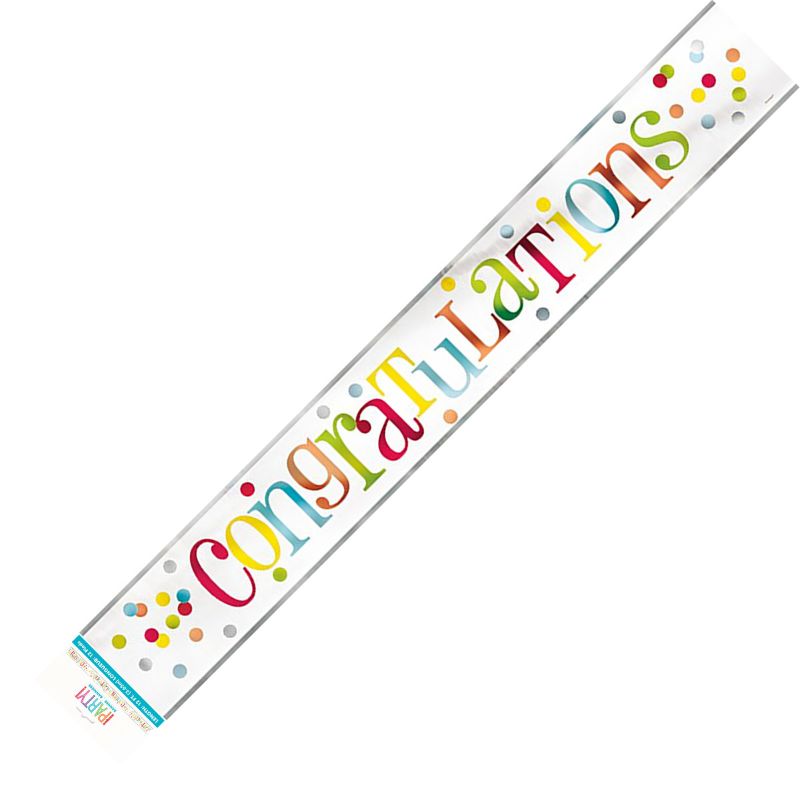 Congratulations Colourful Foil Banner - 3.65m