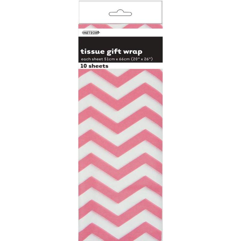 10 Pack Light Pink Chevron Tissue Sheets