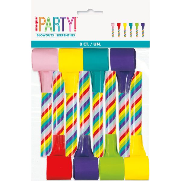 8 Pack Candy Striped Blowouts