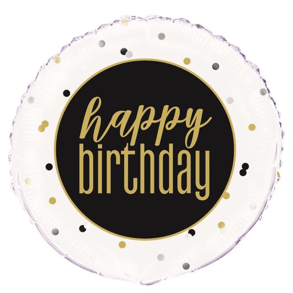 Metallic Happy Birthday Foil Balloon - 45cm