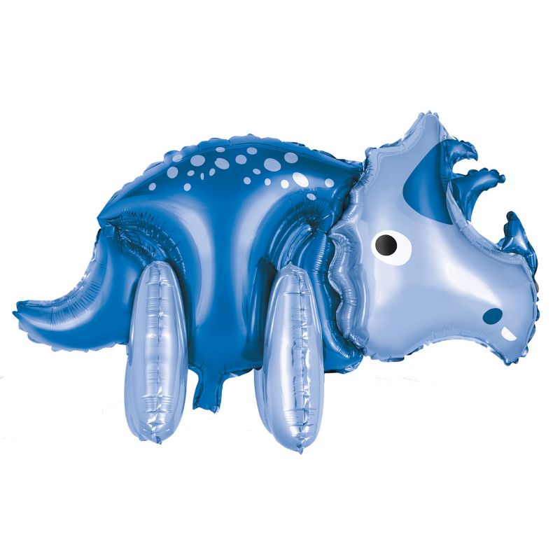 Blue Giant Dinosaur Standing Foil Balloon - 87.6cm