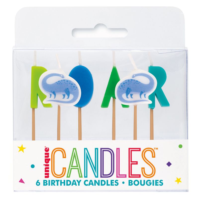 BLUE & GREEN 6 PICK BIRTHDAY CANDLE