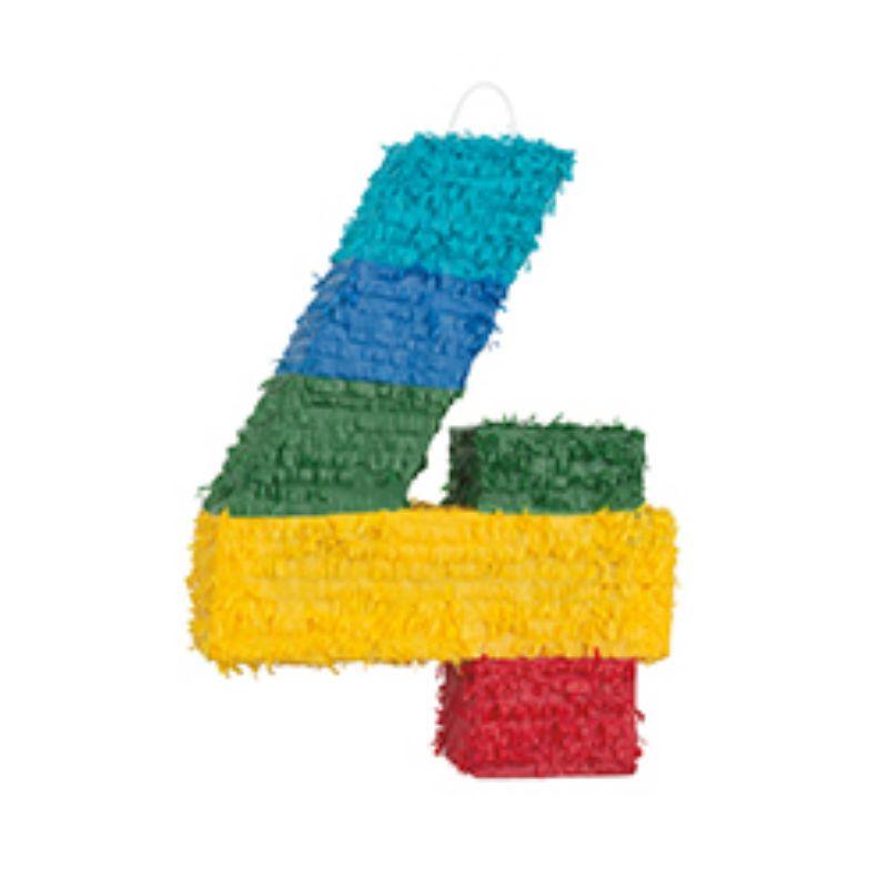 Rainbow Numeral 4 Pinata