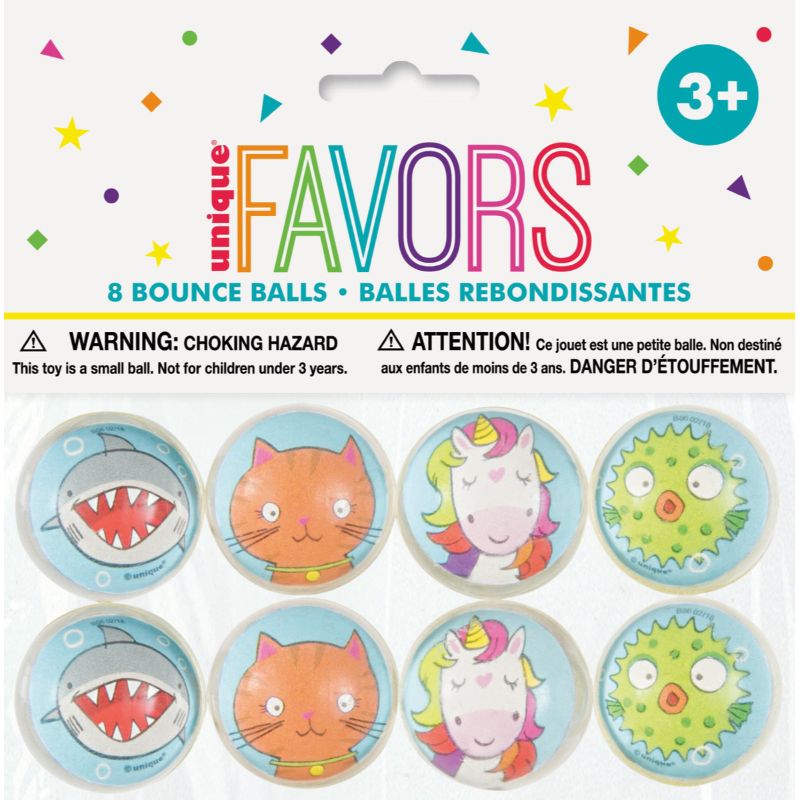 8 Pack Animals Bounce Balls - 3.25