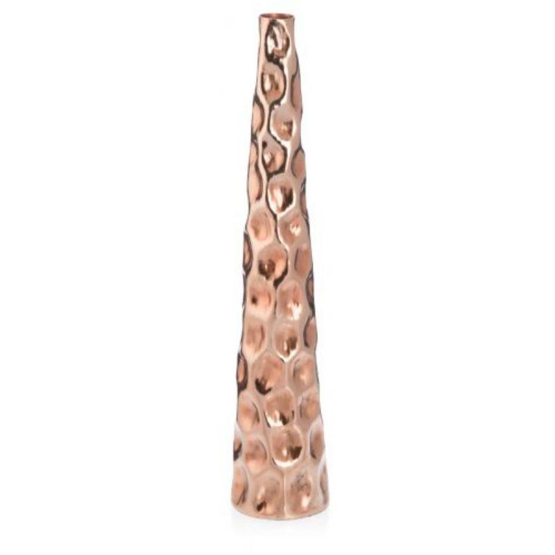 Aluminium Pebble Hammer Round Tall Taper Vase Medium