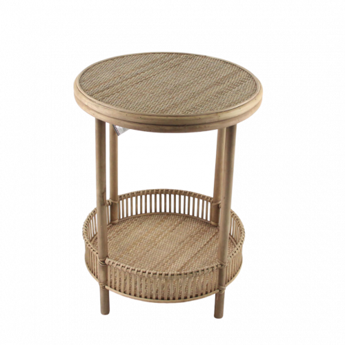 Rattan 2 Tier Side Table - 47.5cm x 61.5cm