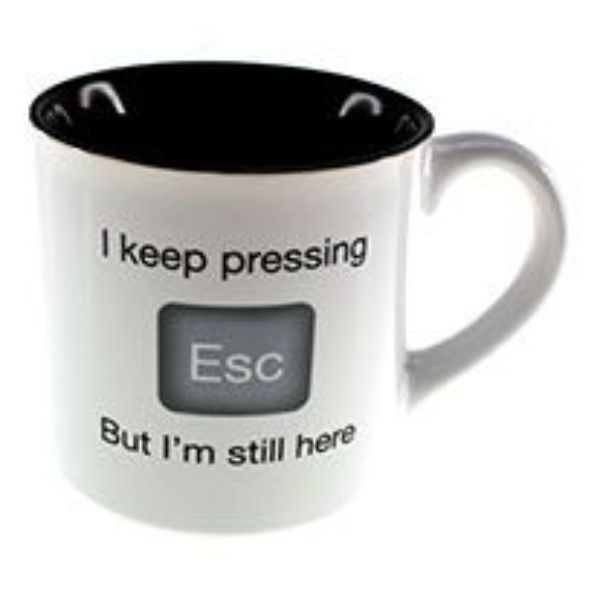 Ceramic Keep Pressing ESC Coffee Mug - 250ml