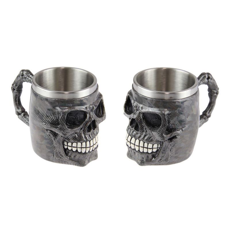 Black Shimmer Skull Mug - 11cm