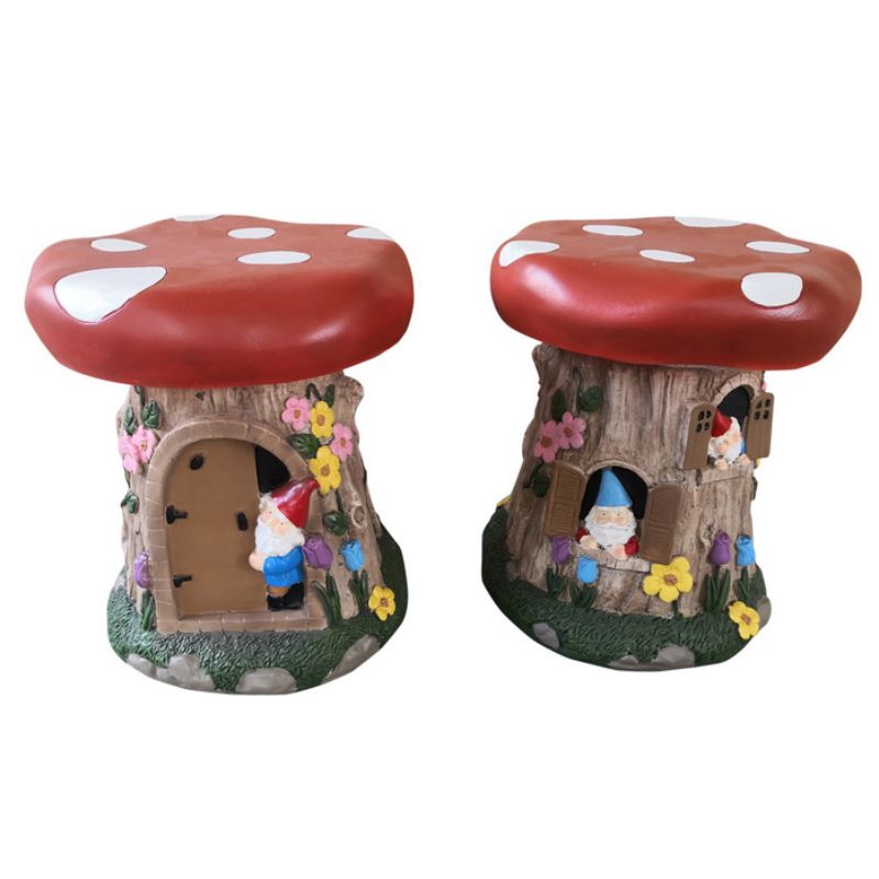 Gnome House Mushroom Garden Stool - 31cm x 27cm
