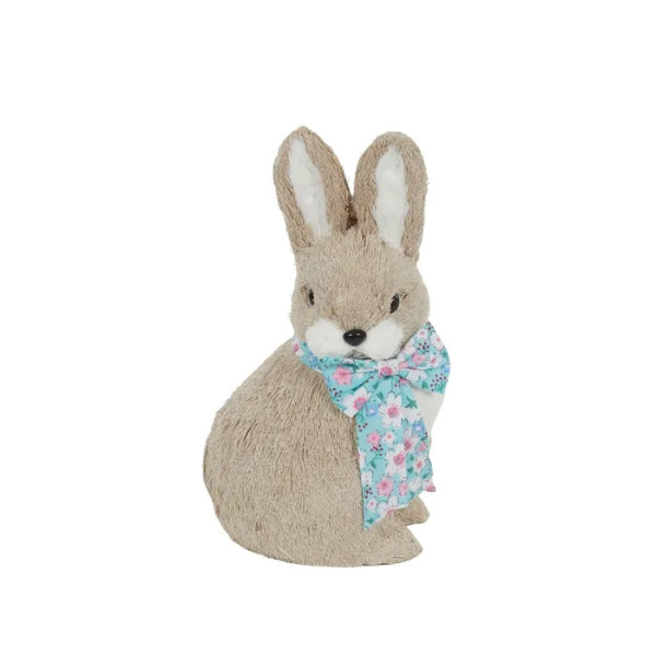 Zac Bunny w Ribbon Straw 15x13x28cm Blue